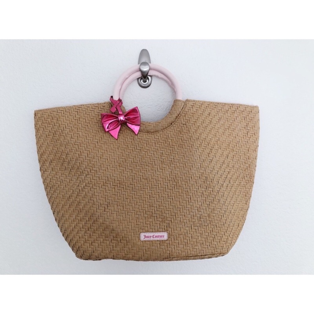 JUICY COUTURE Tan Straw Tote